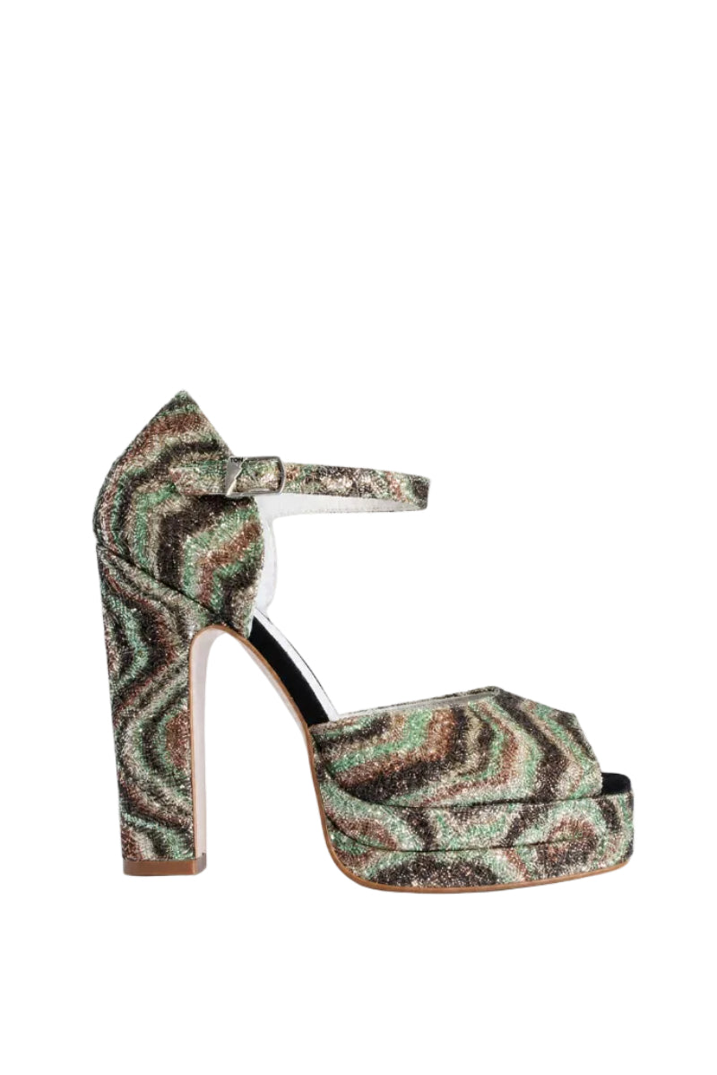 Terry de Havilland Lena Lets Dance platform heels with bold design and high heels, featuring vibrant color and unique style.