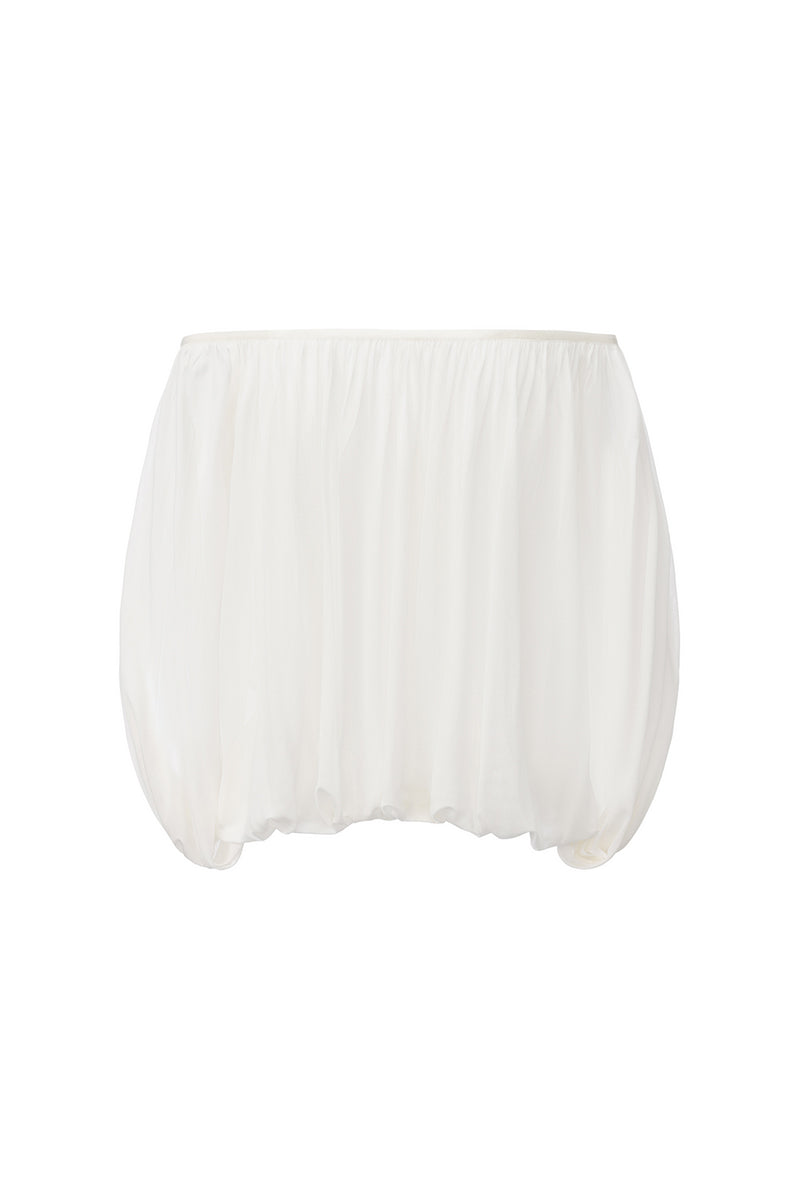 White Leona Top by Nana Jacqueline featuring a ring cutout detail and stylish back design.