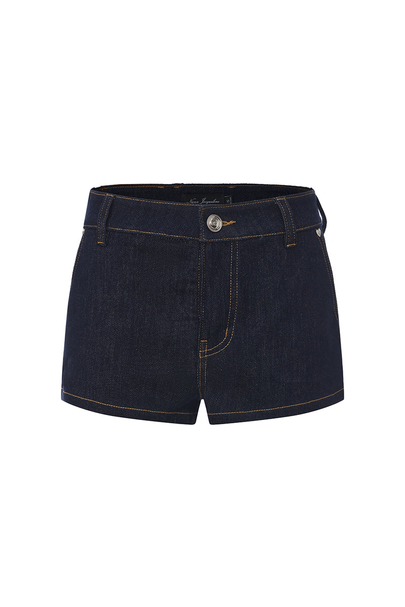 Nana Jacqueline Lexie shorts with heart pocket detail, casual denim shorts for women, front view showing stylish design and fit.