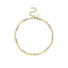 Gold Lia Hex anklet body jewelry by Velvet Desert featuring a geometric hex design on a delicate chain.