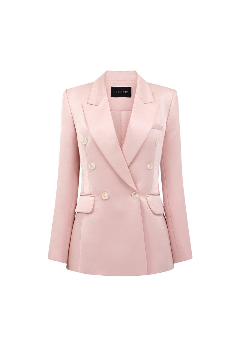 DOUBLE-BREASTED BLAZER IN LIGHT PINK - CULT MIA