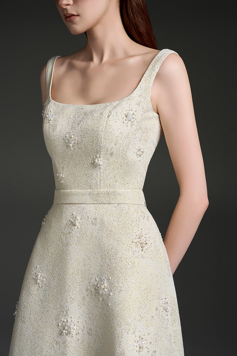 SILK LINED LACQUERED BROCADE GOWN - CULT MIA