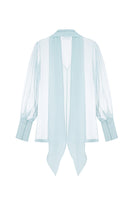 Light blue chiffon blouse with a matching scarf from ELENAREVA, featuring a flowy fabric and elegant design.