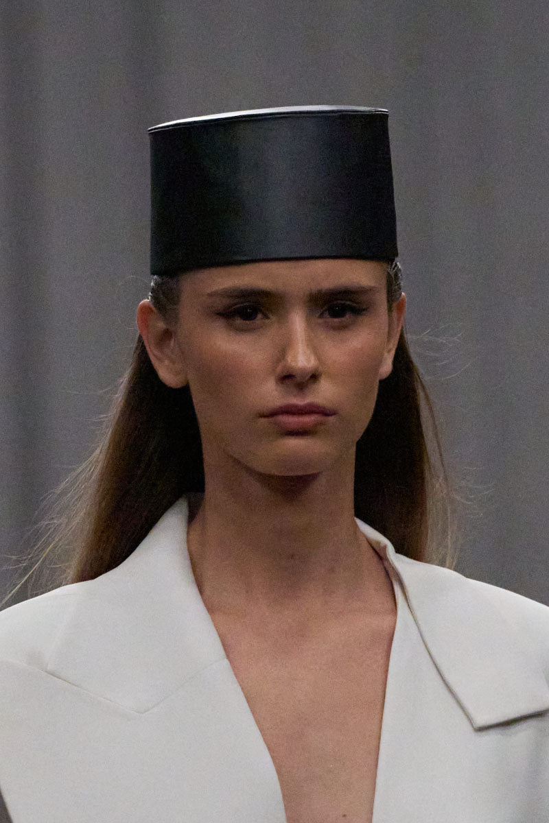 Lili Blanc contemporary straight-cut blazer-inspired dress in neutral fabric, tailored fit with lapel collar and long sleeves.