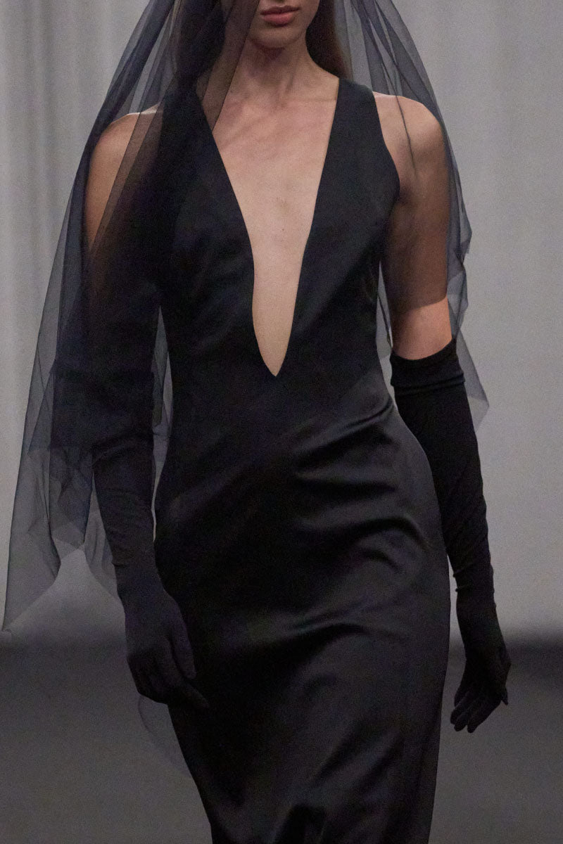 Elegant fitted sleeveless gown by Lili Blanc featuring a sleek silhouette and stylish design, perfect for formal occasions.