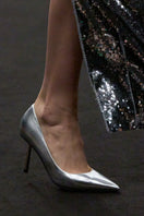 Lili Blanc asymmetric neckline sequin gown showcasing a shimmering design with a sleek, elegant silhouette.