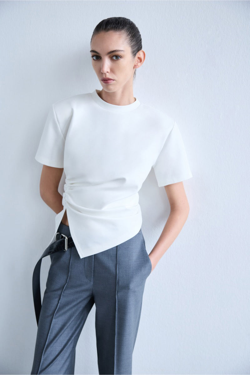 LILIA DRAPED T SHIRT