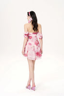 Nana Jacqueline Lilly mini dress in rose pink print, featuring a stylish and feminine design with floral pattern details.