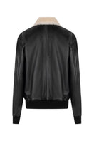 Black ZUT Limber bomber jacket with a classic fit and ribbed cuffs, shown on a model standing outdoors.
