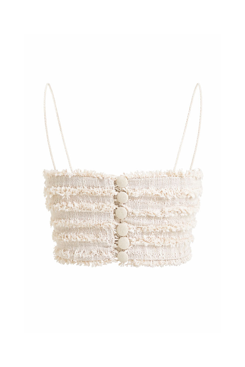 Maylé Vásquez LIRA top in nature, lightweight casual women's top with a relaxed fit and natural fabric appearance.