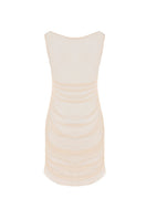Beige Lisa dress cover-up by Suncillo, featuring lightweight fabric and relaxed fit, perfect for beach or poolside wear.