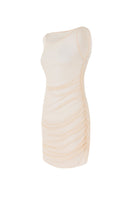 Beige Lisa cover-up dress by Suncillo, featuring lightweight fabric and relaxed fit, perfect for beach or poolside wear.