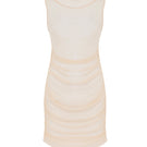 Beige Lisa dress cover-up by Suncillo, lightweight fabric with flowy silhouette, perfect for beach or poolside wear.