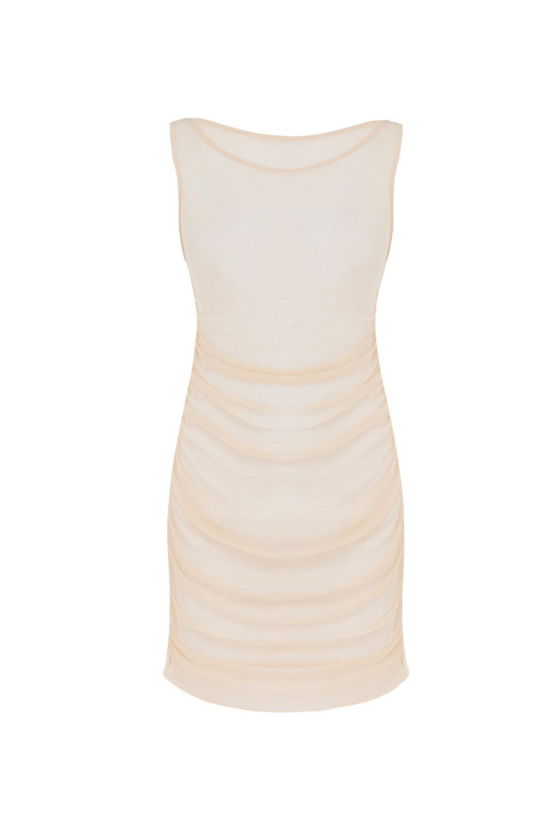 LISA DRESS IN BEIGE - CULT MIA