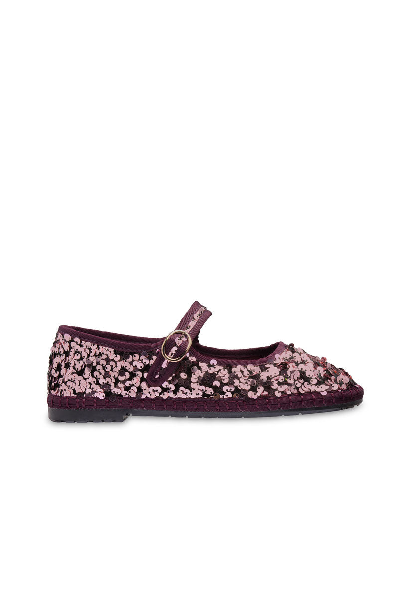 Flabelus Little Prince Malva flats in lilac color, featuring a comfortable slip-on design, perfect for casual wear.