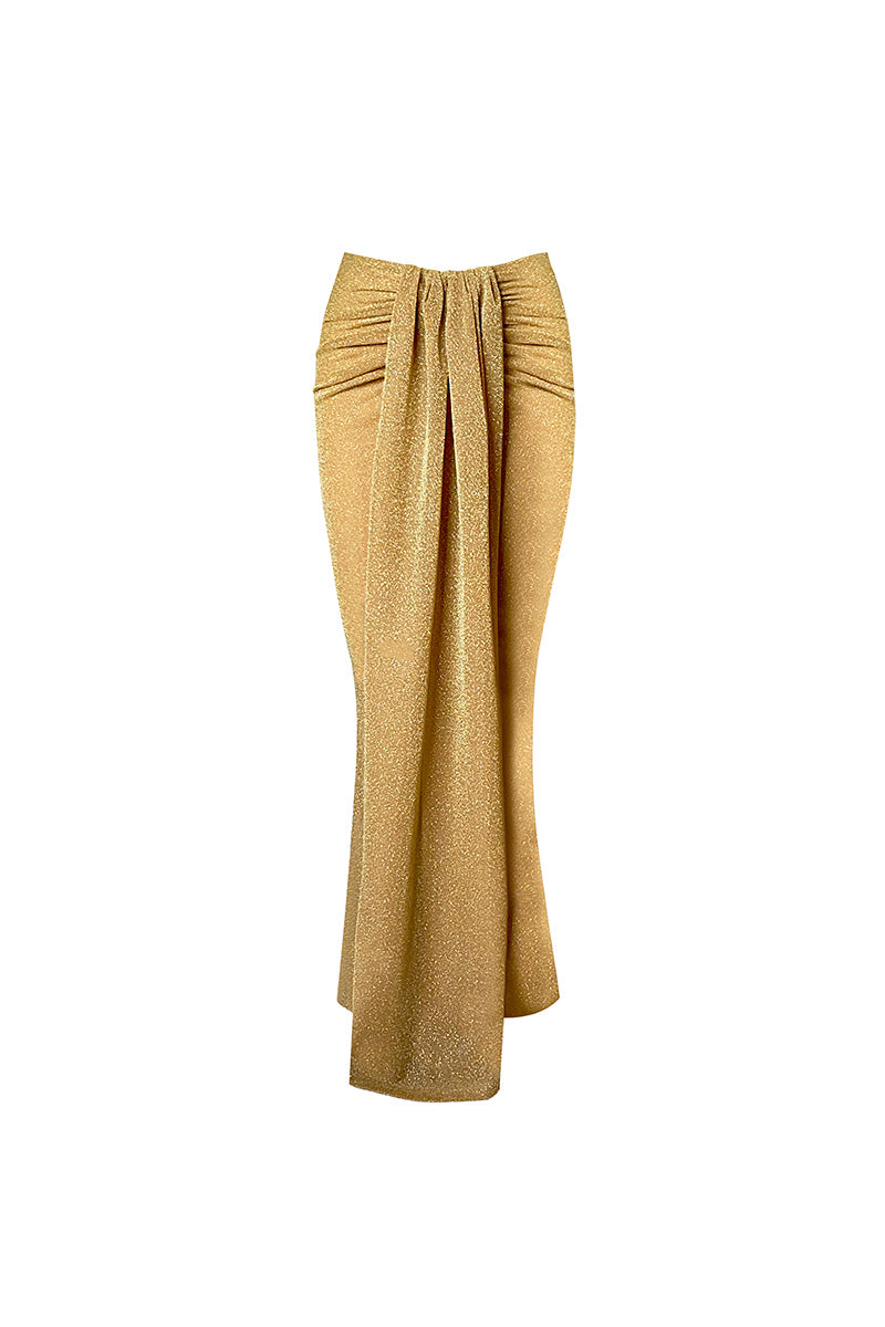 LITTLE MERMAID MAXI SKIRT IN GOLD - CULT MIA