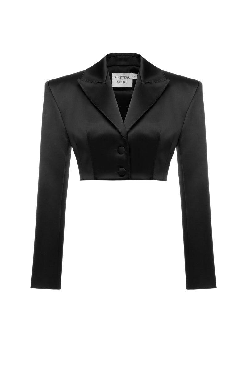 Matters LIV blazer in black, tailored blazer for women, featuring a sleek design and structured fit.