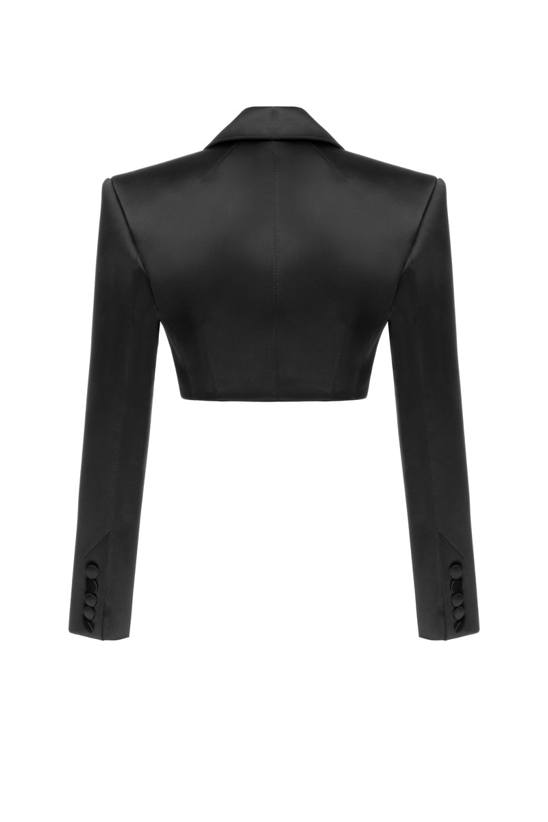 Matters Liv blazer in black, stylish tailored blazer with lapel collar and sleek fit, perfect for professional or casual wear.