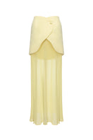 Matters Lola skirt in butter yellow, a flowy maxi skirt made of chiffon fabric with a lightweight, elegant design.