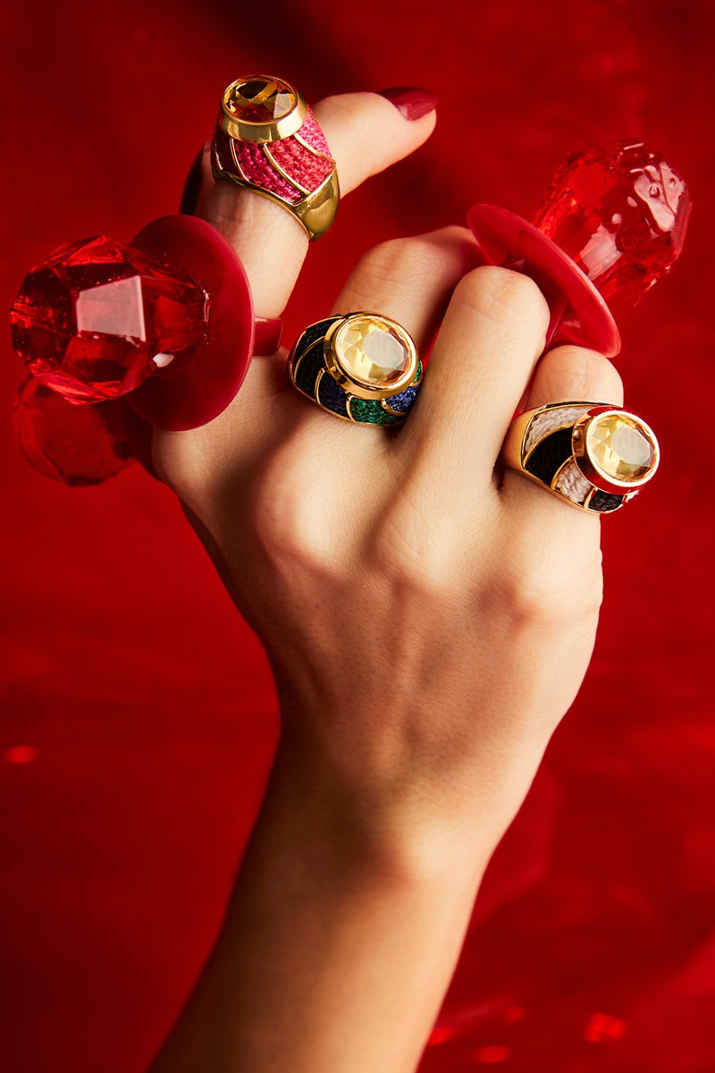 Maria Frering Lolly red and pink gemstone ring featuring vibrant gemstones set in a stylish ring design.