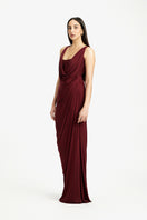 Deme By Gabriella Renata draped gown in elegant fabric, featuring flowing design and sophisticated style, shown in look 1.4106.