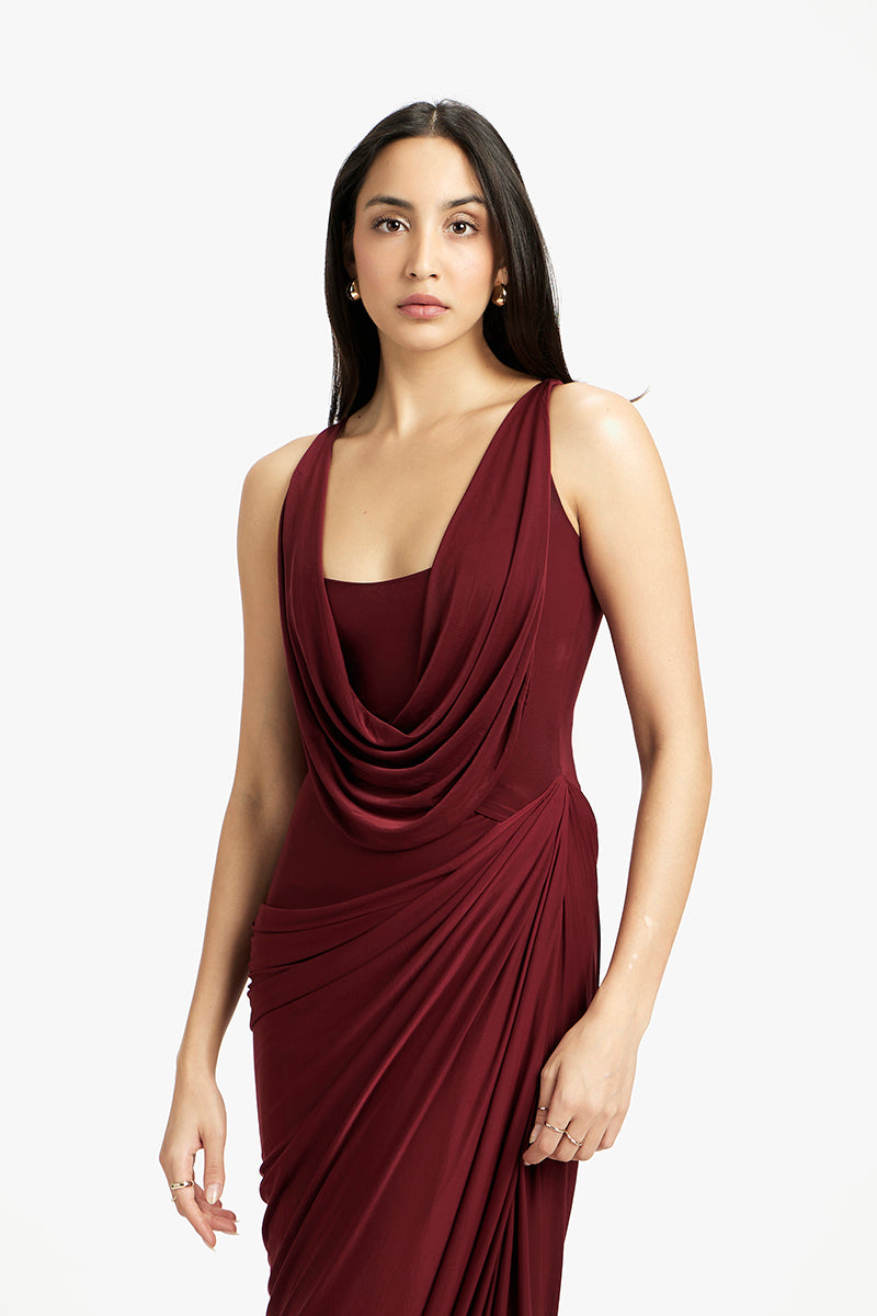 RENATA DRAPED MAXI DRESS - CULT MIA