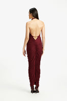 Deme By Gabriella Susan V-neck maxi dress featuring flowing fabric and elegant design, perfect for formal or casual occasions.