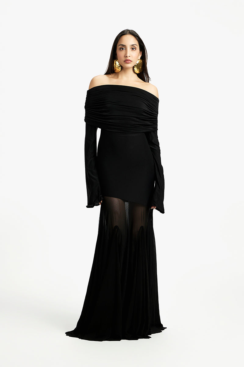 HAILEY OFF SHOULDER MAXI DRESS - CULT MIA