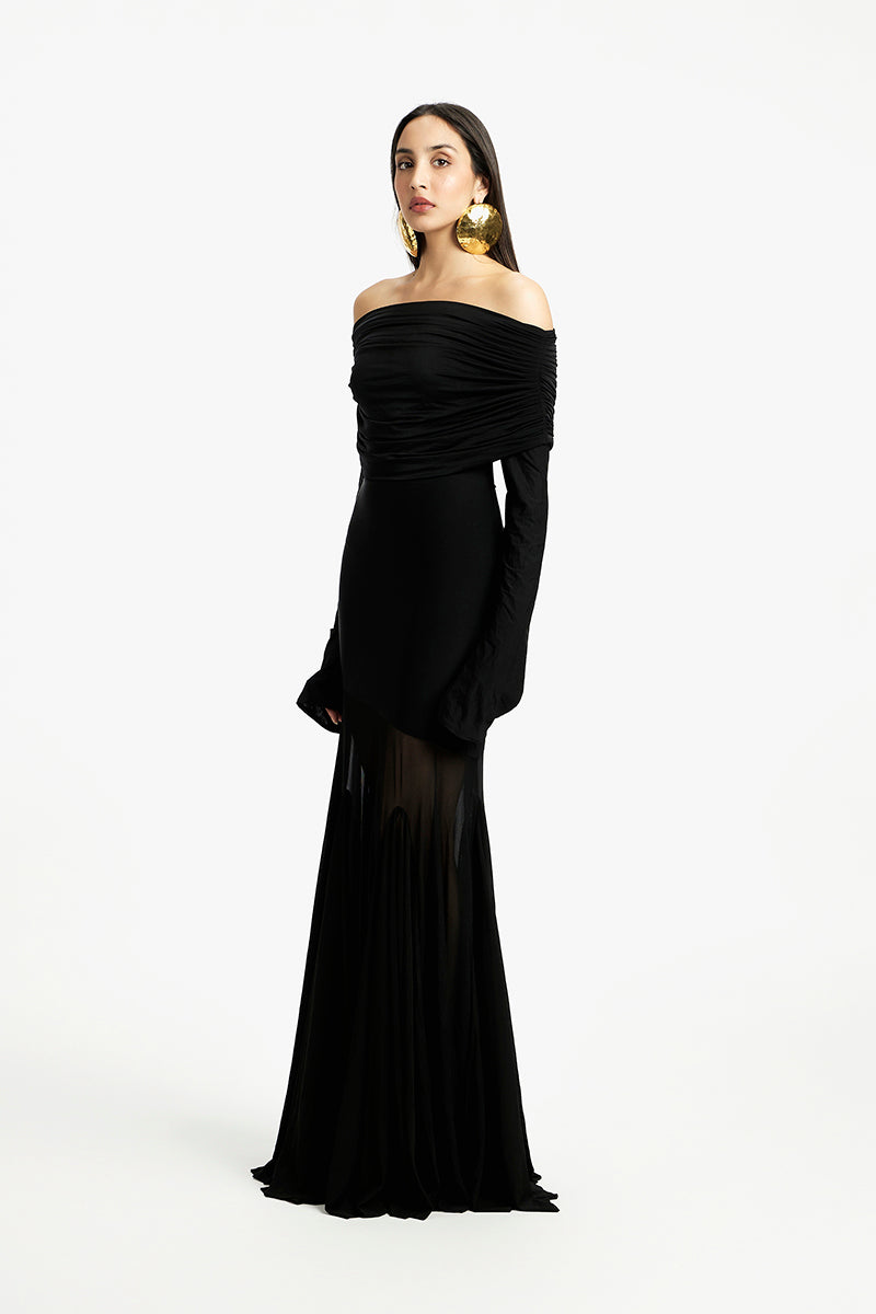 HAILEY OFF SHOULDER MAXI DRESS - CULT MIA
