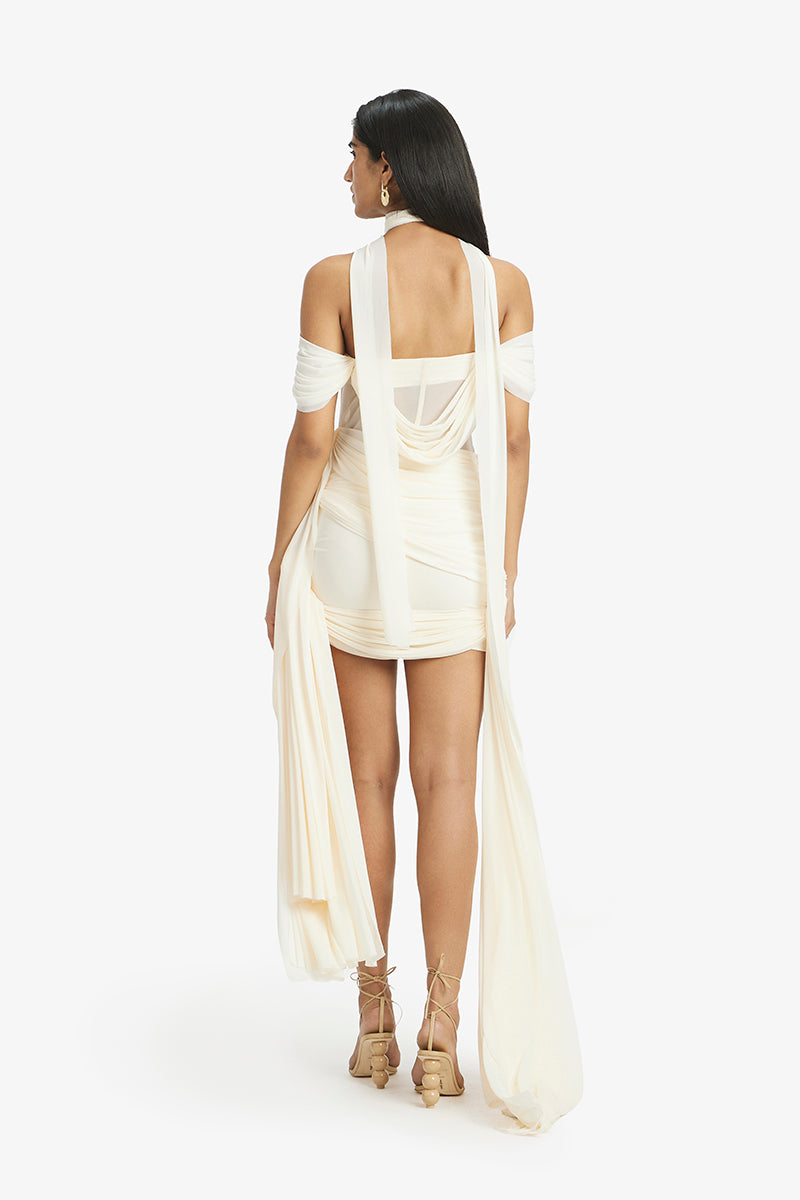 MARIANNA DRAPED MINI DRESS - CULT MIA