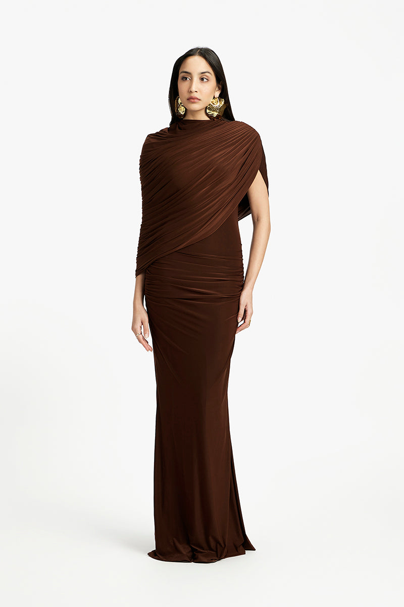 VIOLET DRAPED MAXI DRESS - CULT MIA