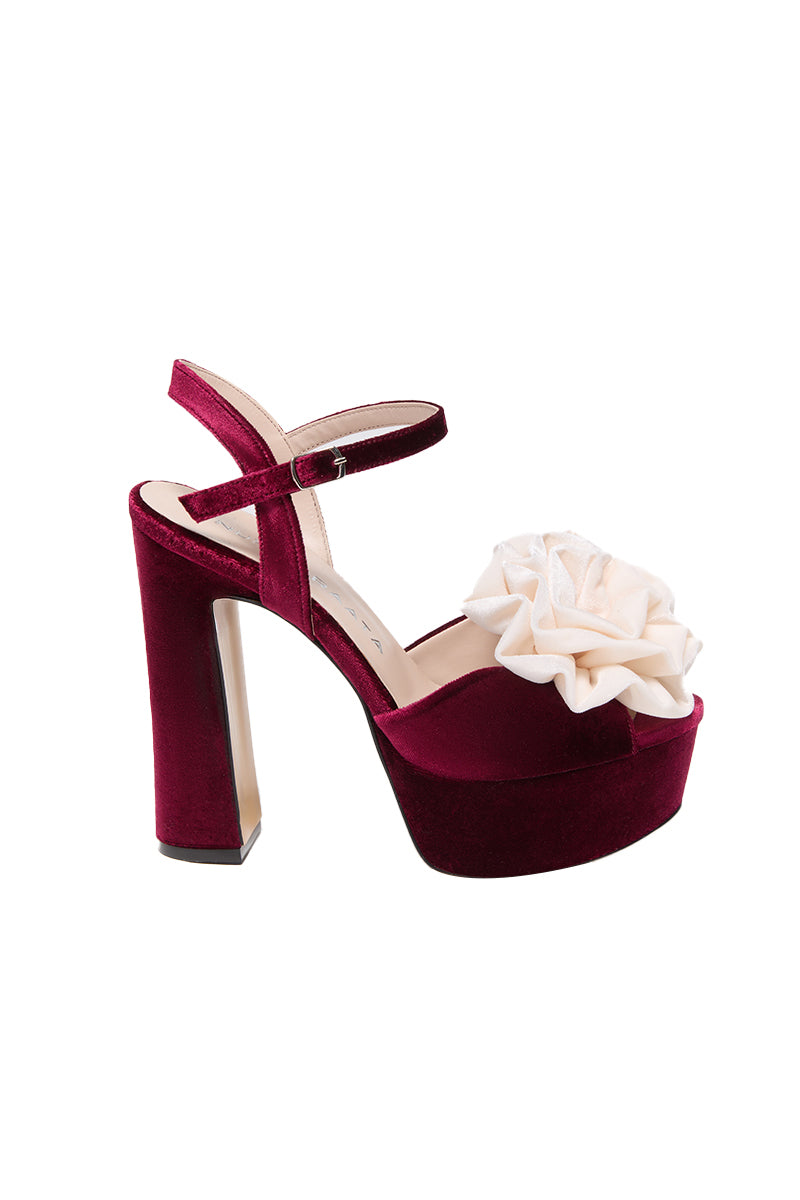 BLOOM BURGUNDY HEELS
