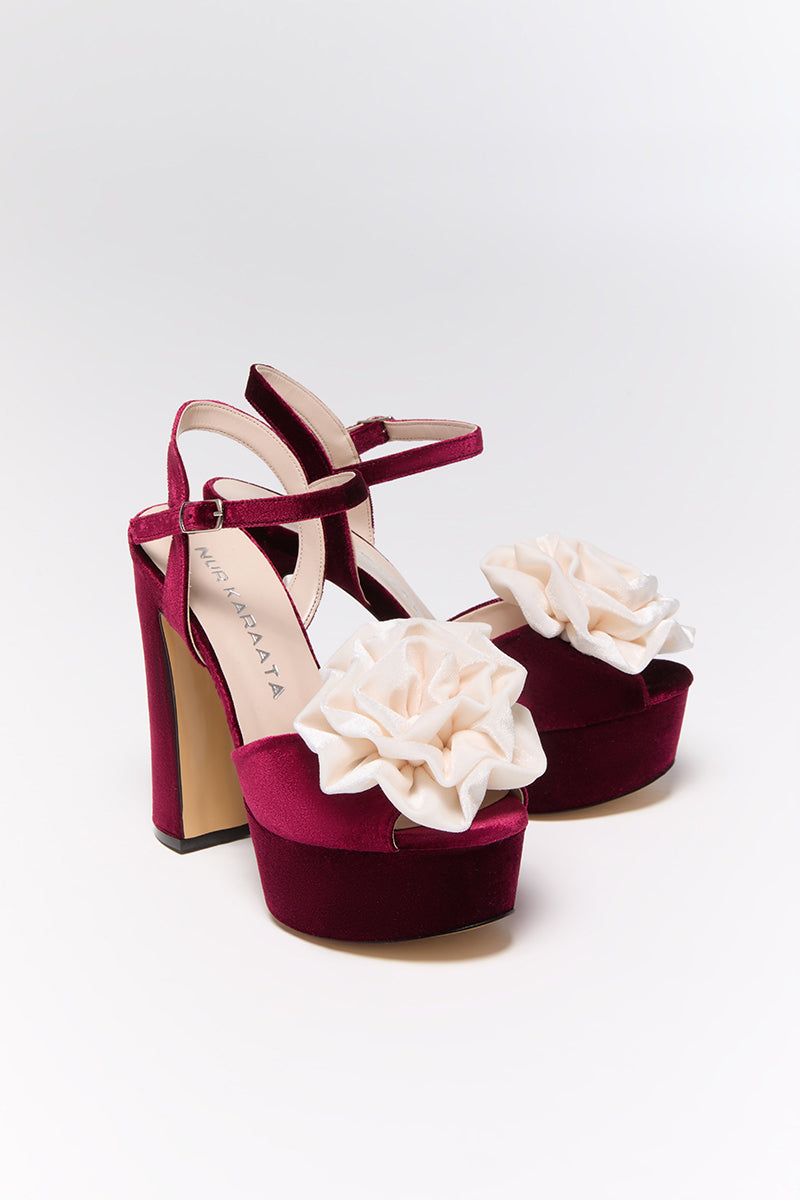 BLOOM BURGUNDY HEELS