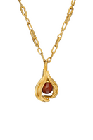 Gold loop pendant necklace with house chain detail by Jude Benhalim, featuring a sleek, modern design.