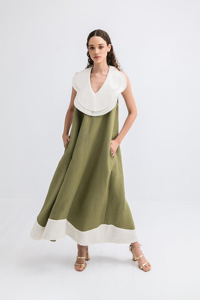 LORA DRESS IN SAGE GREEN - CULT MIA
