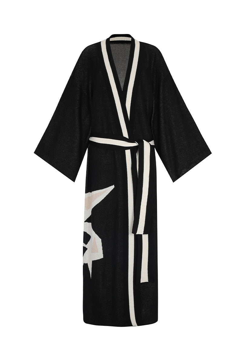 LOUNGE CARDIGAN IN BLACK - CULT MIA