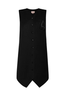 Black mini dress by Liya featuring a sleek, fitted silhouette and stylish design, perfect for chic evening or casual wear.