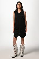 Liya Love Black Dress mini dress in sleek black fabric with fitted silhouette and stylish neckline, perfect for evening wear.