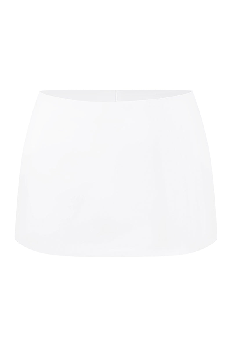 LOW WAIST MINI SKIRT IN OFF WHITE - CULT MIA