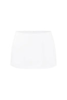 Off-white low waist mini skirt by Stolen Stores featuring a fitted design and short length, perfect for casual or stylish outfits.