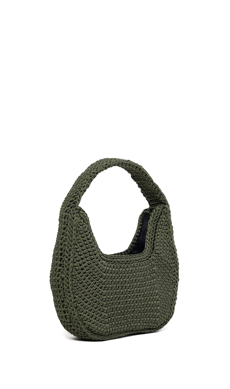 Mara Brazil Lua Green shoulder bag with sleek design and adjustable strap, featuring vibrant green color and spacious interior.