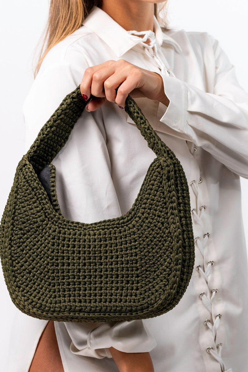 Mara Brazil Lua Green shoulder bag with adjustable strap and spacious interior, stylish accessory for everyday use.