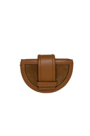 ISIDORA MALVA Luna clutch in toffee, stylish shoulder bag with sleek design and smooth leather finish.
