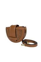 ISIDORA MALVA Luna clutch in toffee, stylish shoulder bag with smooth leather finish, featuring a sleek compact design.
