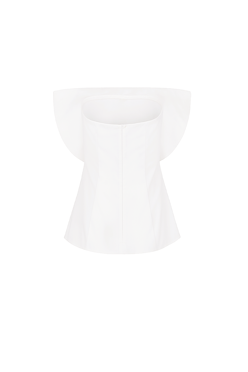 Cream-colored LUNE TOP by ANA + MARIA, shown in ivory, featuring a stylish, lightweight design with a relaxed fit.