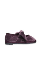 Flabelus Lyra Amethyst purple flats with matching purple piping, featuring a sleek design and comfortable slip-on style.