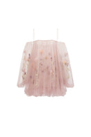 Pink tulle flower dress by 21Six featuring a mini length and floral details, perfect for special occasions or casual wear.