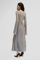 Maccapani Terry dress in sand sky color, a flowy maxi dress with a relaxed fit and sleeveless design, perfect for summer.