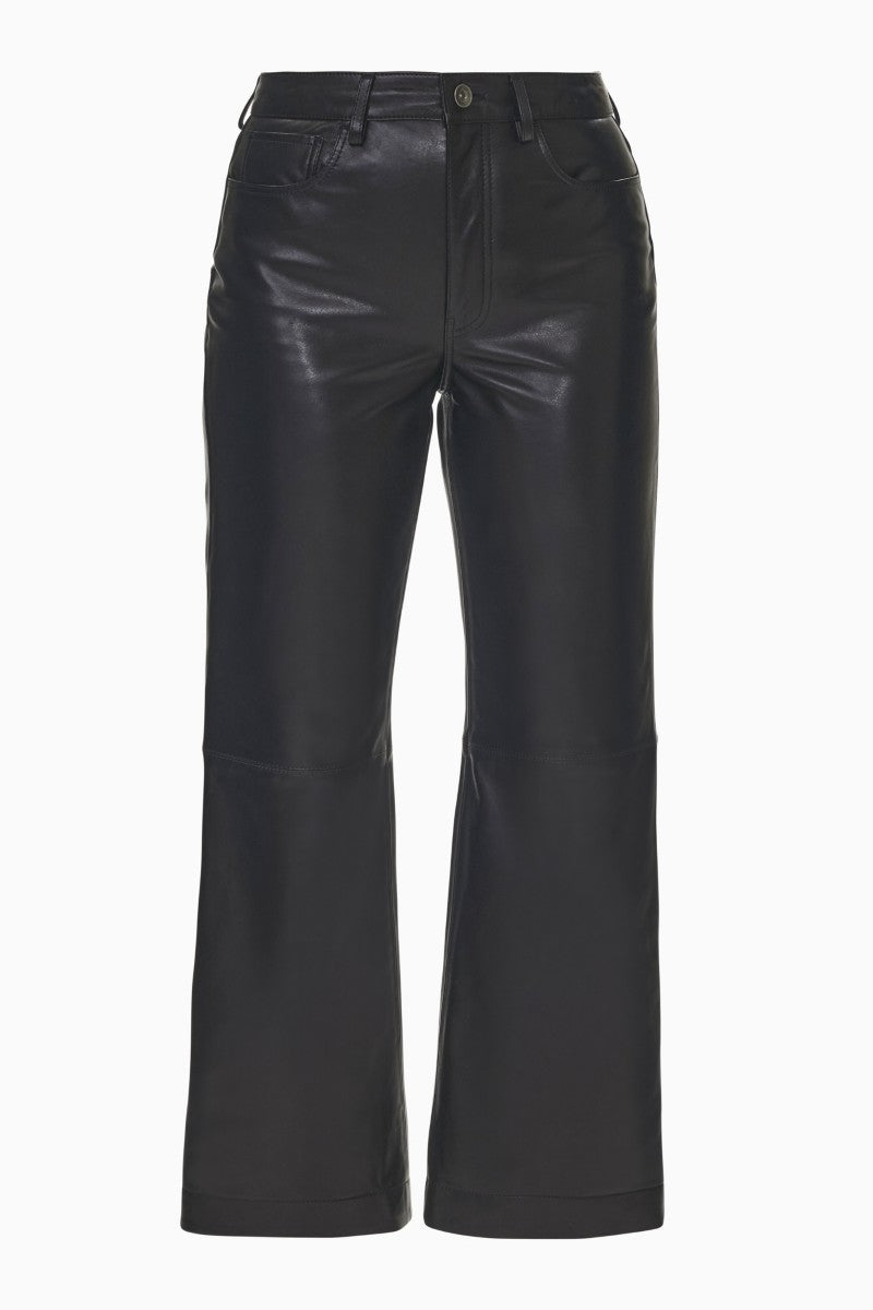 Rebecca Taylor Madison Crop Kick Flare Pants in black, showcasing a stylish cropped flare design and tailored fit.