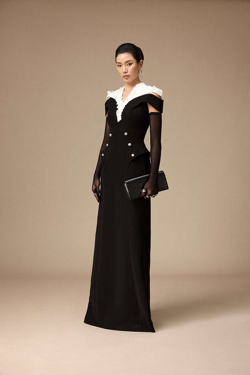 MAJORLICA DRESS IN BLACK AND WHITE